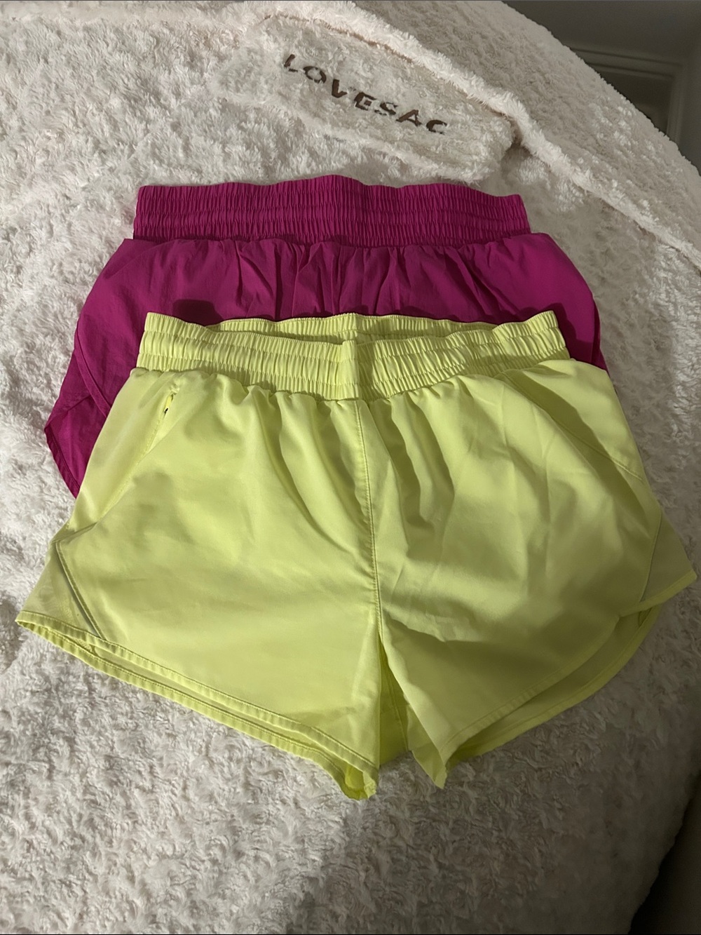 Women’s Athletic Shorts - Neon Yellow and Fuchsia